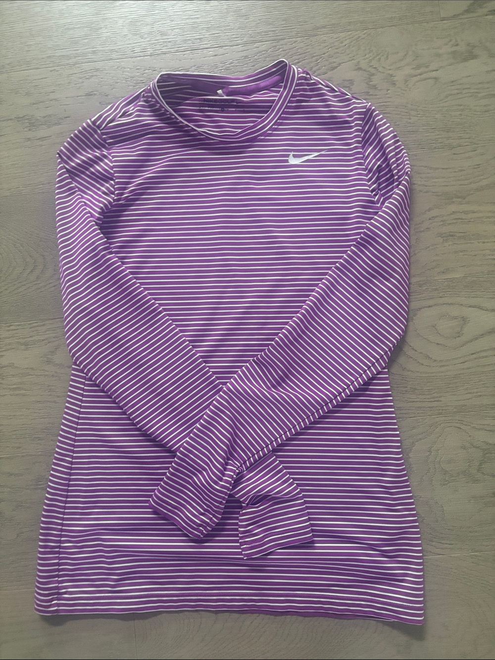 Nike Purple & White Striped Long-Sleeve Women's Top